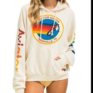 Aviator Nation cream colored hoodie size XS